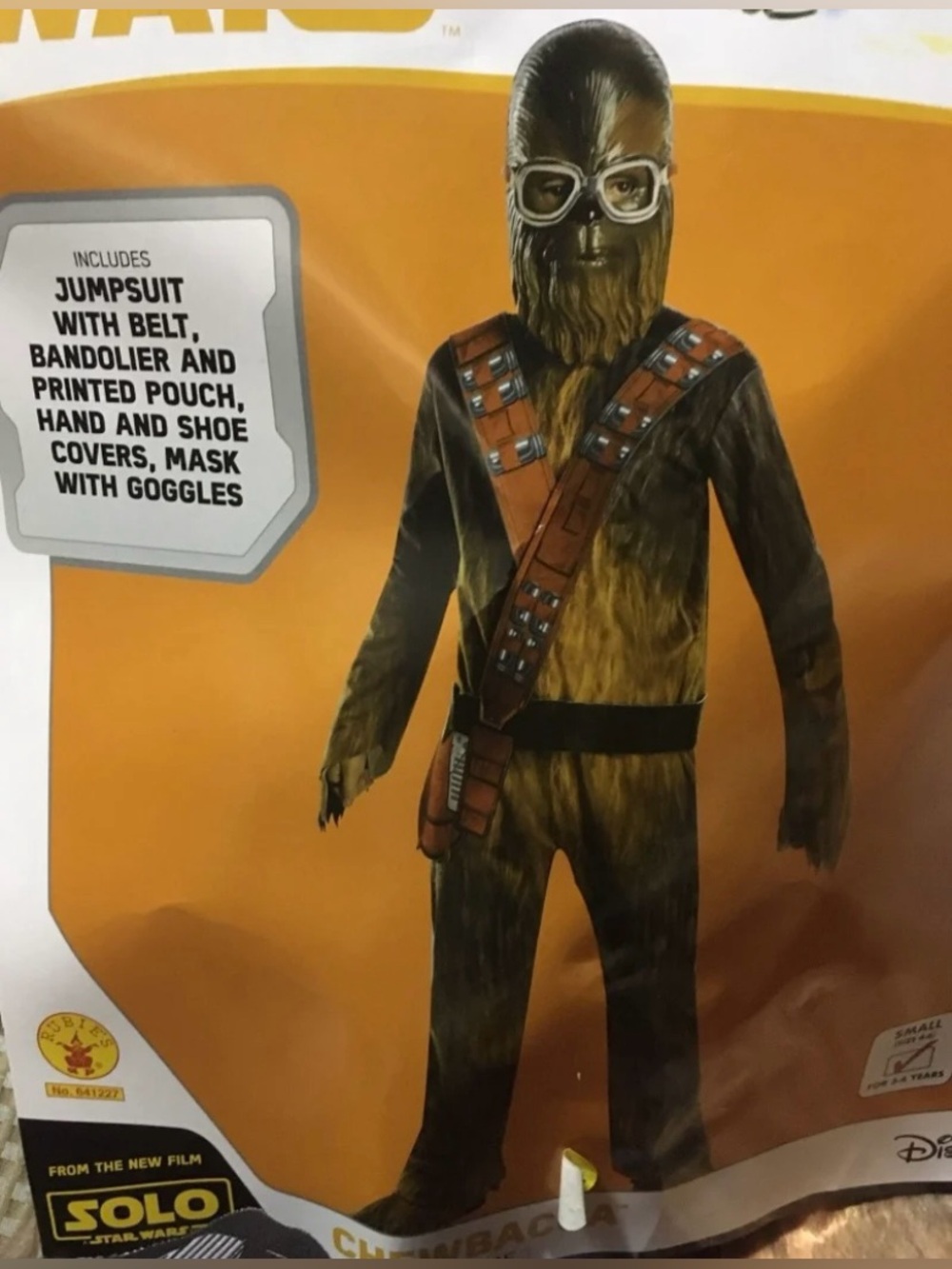 New Star Wars Chewbacca boy size small (fits 4, 5, 6) deluxe costume